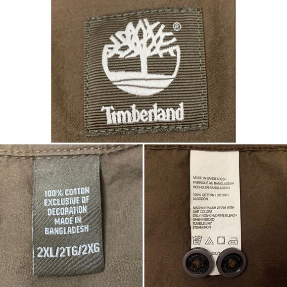 Timberland 100% Cotton Brown Button Down Men’s Shirt, Size 2XL - Picture 10 of 11